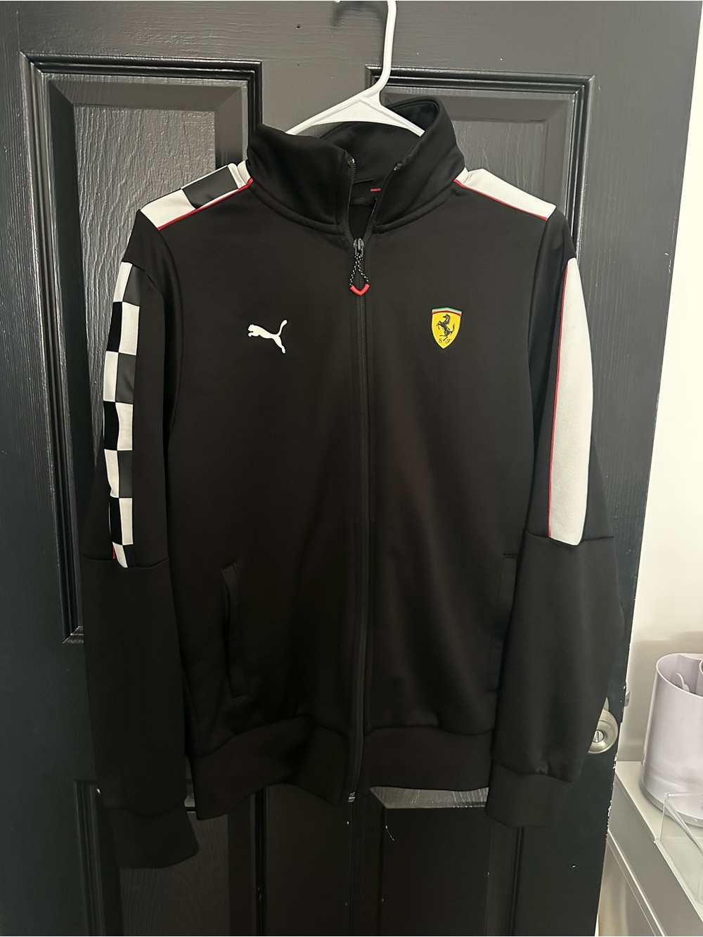 Ferrari Black Jacket with Red Trim and Yellow Logo